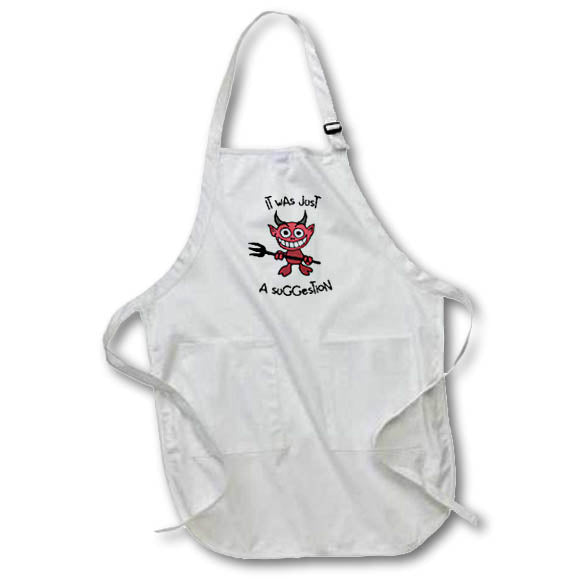 Apron - Funny Devil says it was just a suggestion Devil Made me do it Cartoon Funny