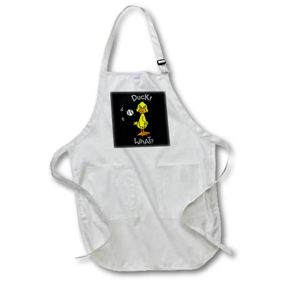 Apron - Funny Baseball Hitting Duck Pun Cartoon Funny