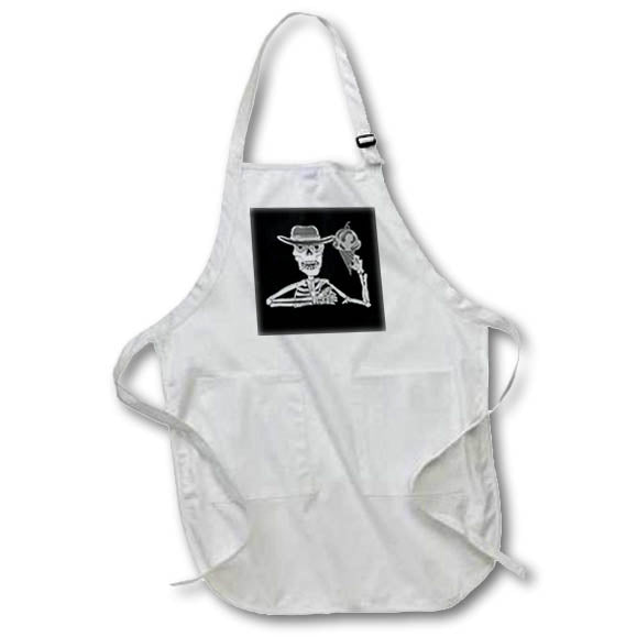 Apron - Funny Skeleton eating Ice Cream Goth Cartoon Funny