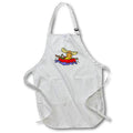 Apron - Funny Moose Floating down river in Inner tube Nature Cartoon Funny