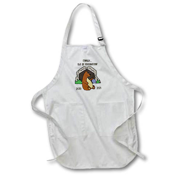 Apron - Funny Bear Coming Out of Hibernation no Mask Pandemic Cartoon Funny