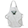 Apron - Image of Aqua And Gold Menorah Say L Shana Tova With Hebrew Year lens Art by Florene - Jewish New Year