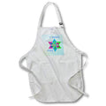 Apron - Image of Mosaic Of Blue And Lime Form Mogen David With Words lens Art by Florene - Jewish New Year