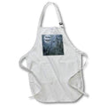 Apron - Image of Full Moon Says Happy Halloween With Crow And Bats lens Art by Florene - Halloween