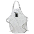Apron - Image of Black Cat With Blue Witches Hat Says Happy Halloween lens Art by Florene - Halloween