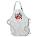 Apron - Image of Happy July Fourth With Pinup On Abstract Red White Blue lens Art by Florene - July Fourth Holiday