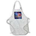 Apron - Image of Statue of Liberty Vets And American Flag With Blue Fireworks lens Art by Florene - July Fourth Holiday