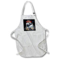 Apron - Image of Words Happy July Fourth With Eagle On Fireworks Background lens Art by Florene - July Fourth Holiday