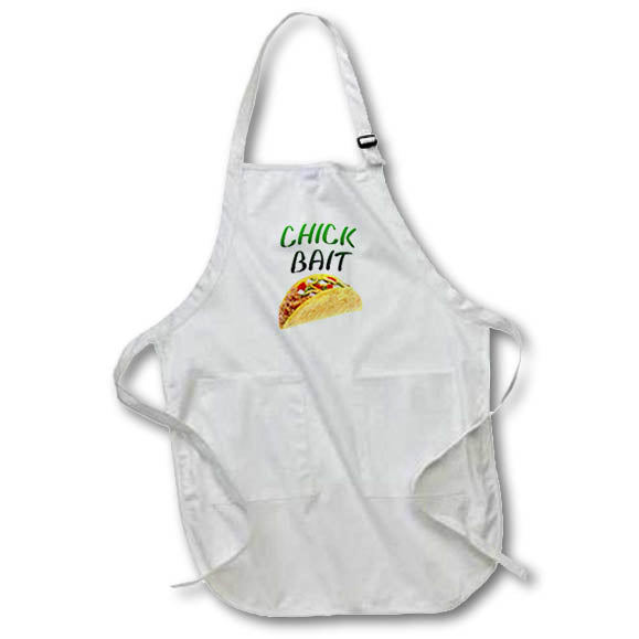 Apron - Image of Words Chick Bait With Taco Picture – Humorous Sayings