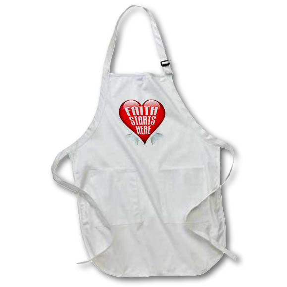 Apron - Image of Words Faith Starts Here on Heart – Faith