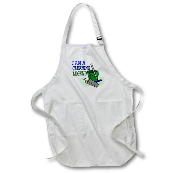 Apron - Image of Words I Am A Cleaning Legend with Picture Cleaning Supplies – Humorous Sayings