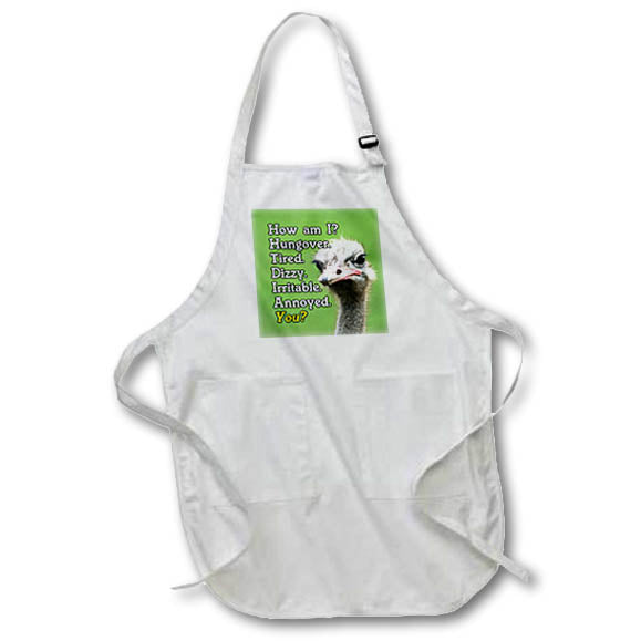 Apron - Image of Words With Grumpy Ostrich Picture – Sarcasm