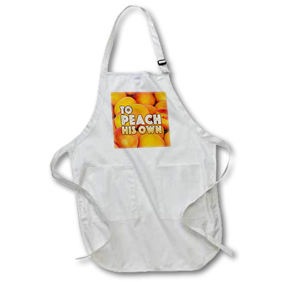 Apron - Image of Words To Peach His Own with Peaches Background – Food