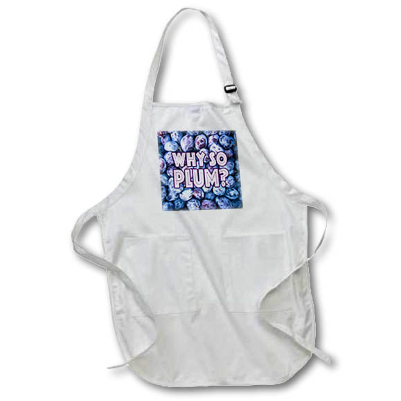 Apron - Image of Words Why So Plum with Plums Background – Food