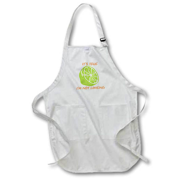Apron - Image of It Is True I Am Not Limeing Said on Cartoon Lime lens Art by Florene - Humor In Fruit