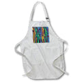 Apron - Image of Smooth Green Purple And Blue Wavy Painting lens Art by Florene - Abstract Paintings On Glass