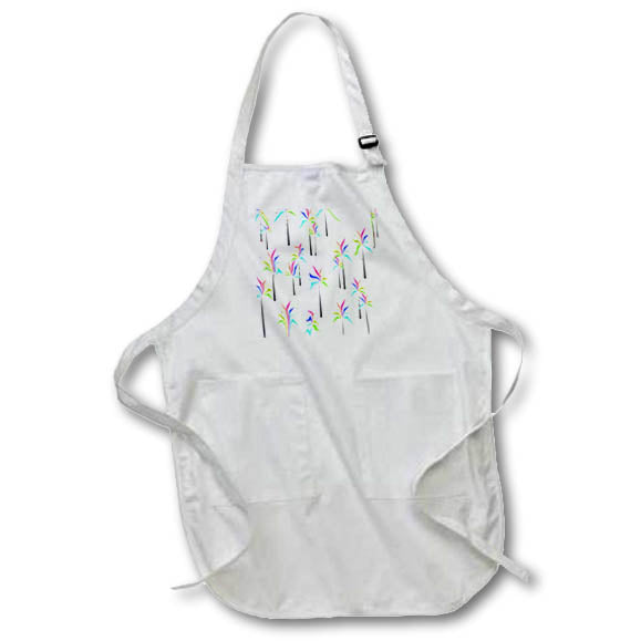 Apron - Image of Cute Semi Abstract Palm Trees In Rainbow Colors lens Art by Florene - Abstract Paintings On Glass