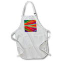 Apron - Image of Red Aqua Yellow Sideways Waves Abstract Painting lens Art by Florene - Abstract Paintings On Glass