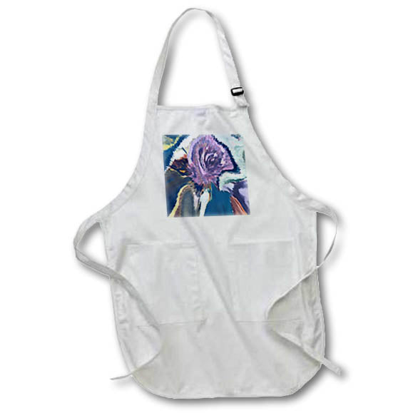 Apron - Image of Smooth Purple Gray And Blue Abstract Painting lens Art by Florene - Abstract Paintings On Glass