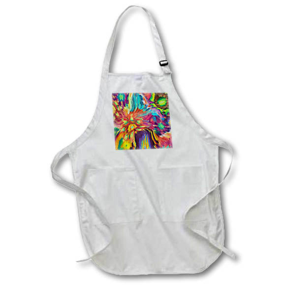 Apron - Image of Smooth Burst Of Turquoise Aqua And Warm Colors Painting lens Art by Florene - Abstract Paintings On Glass