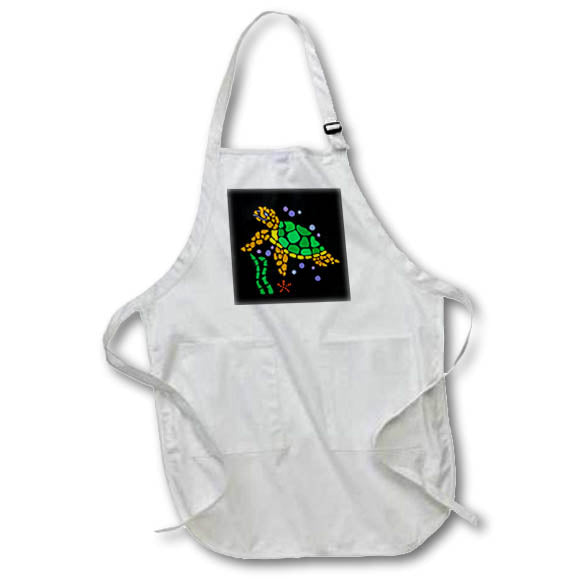 Apron - Funny Cool Colorful Sea Turtle Beach Abstract Art Nature Animals