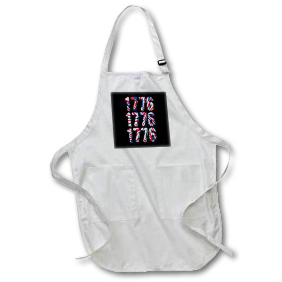 3dRose 1776 Three Times in red, White, and Blue tie dye on Black Background. - Aprons (apr_349162)