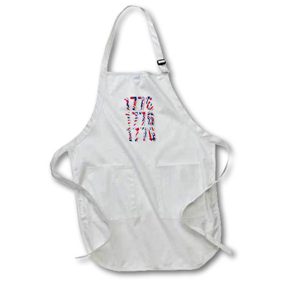 3dRose 1776 Three Times in red, White, and Blue tie dye on White Background. - Aprons (apr_349163)