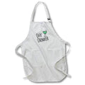 Apron - Day Drinker with green cocktail clipart. Black on white background. Stamp City - typography