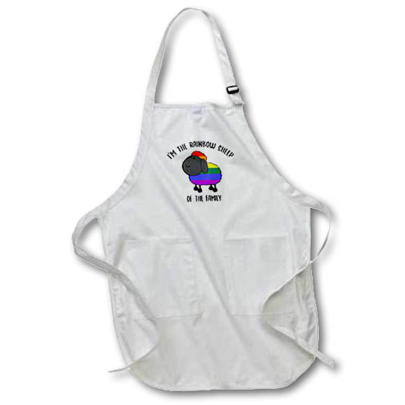 Apron - Im the rainbow sheep of the family. Rainbow sheep on white background. Stamp City - typography