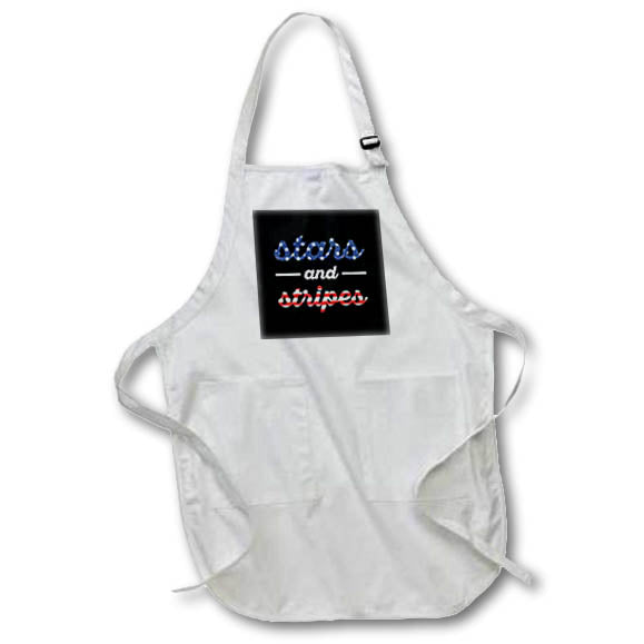 Apron - Stars and Stripes on black background. Stamp City - typography