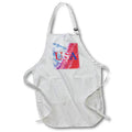 Apron - USA written in red, white, and blue on a patriotic tie dye background. Stamp City - typography