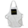 Apron - Lacey widespread lady name in the America. Yellow on black charm Alexis Design - Popular Female Names in USA