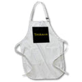 Apron - Thurman common man name in the America. Yellow on black charm Alexis Design - Popular Male Names in USA