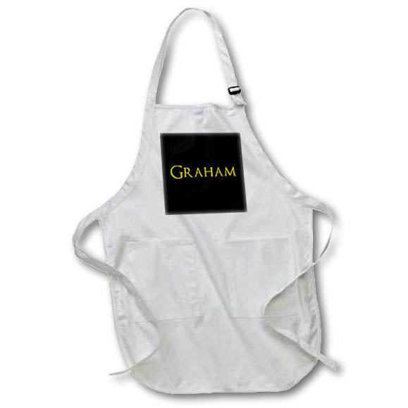 Apron - Graham attractive male name in the USA. Yellow on black talisman Alexis Design - Popular Male Names in USA