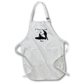 Apron - Image of Bride And Groom Silhouette With Second Time Around Best lens Art by Florene - Black White And Text