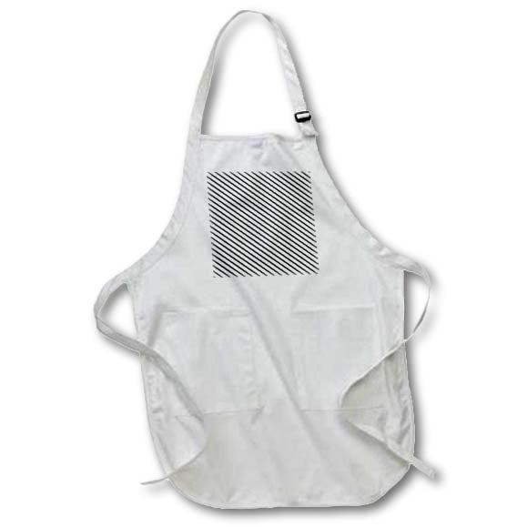 Apron - Image of Black And White Diagonal Stripes In Tight Pattern lens Art by Florene - Black White And Text