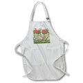Apron - Image of I Love my Garden With Rosey And Pink Flowers lens Art by Florene - Summer Activities With Text
