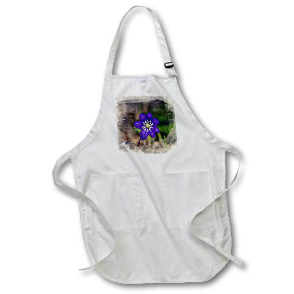 Apron - Pretty Blue Watercolor Flower Image Of Watercolors