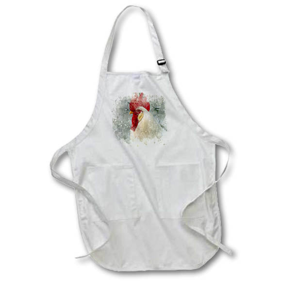 Apron - Image Of Watercolor Rooster Image Of Watercolors