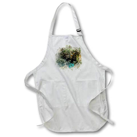 Apron - Rocky Cliff Turquoise Swimming Hole Image Of Watercolor Image Of Watercolors