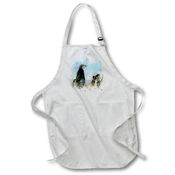 Apron - Penguins Image Of Watercolor Image Of Watercolors