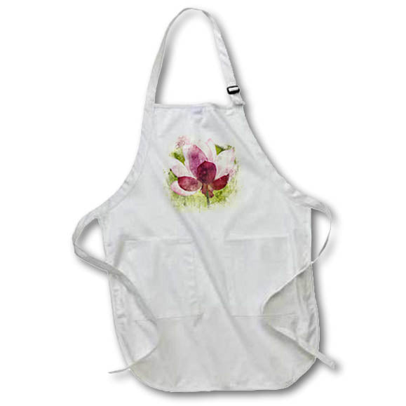 Apron - Pretty Image of Watercolor Pink and Purple Flower Image Of Watercolors