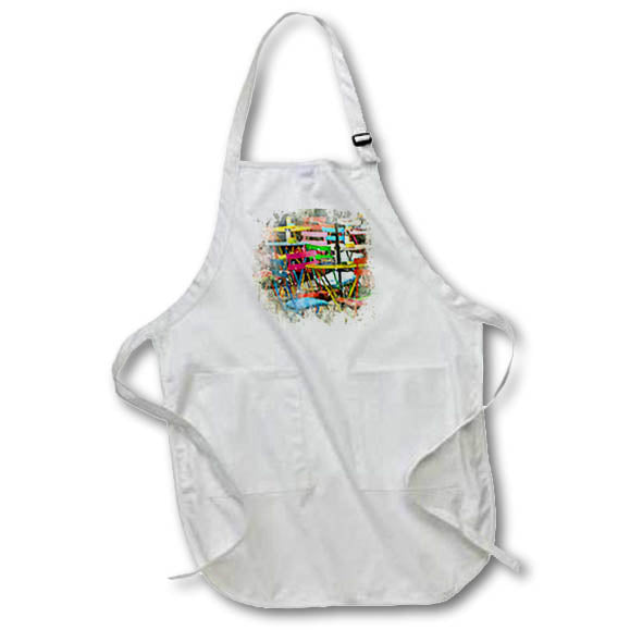 Apron - Color Café Tables and Chairs Image Of Watercolor Image Of Watercolors