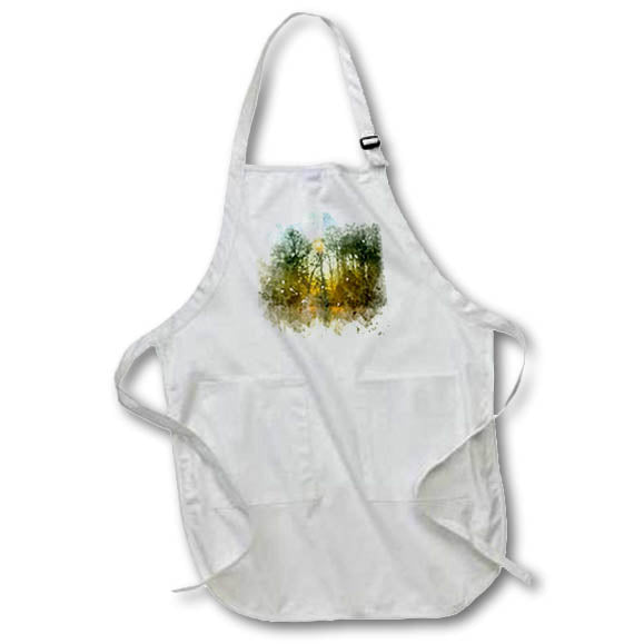 Apron - Pretty Trees Image Of Watercolor Image Of Watercolors