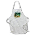 Apron - Pretty Emerald Green Seaside Beach Image Of Watercolor Image Of Watercolors