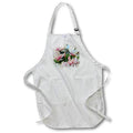 Apron - Pretty Pink Flowers In A Field Image Of Watercolor Image Of Watercolors