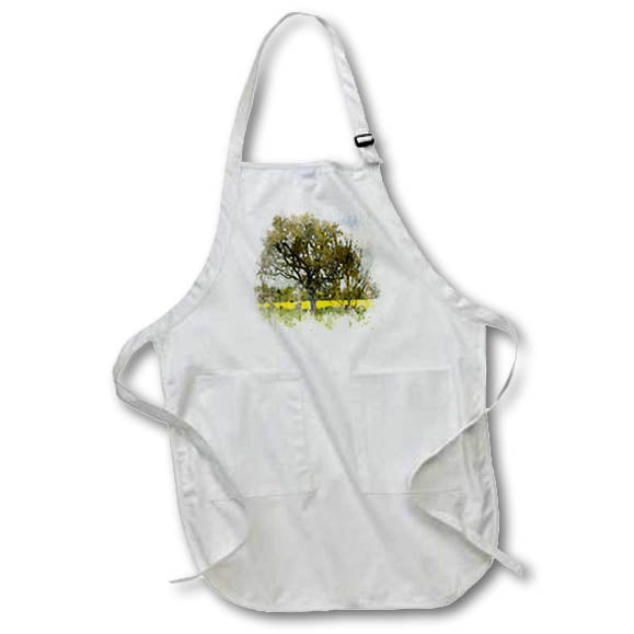 Apron - Image Of Watercolor Tree In A Field Image Of Watercolors