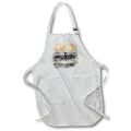 Apron - Image Of Watercolor Surfer In The Waves Scene Image Of Watercolors