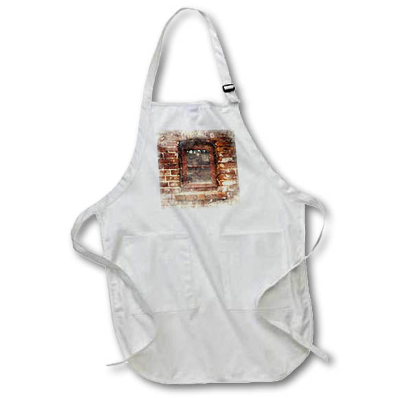 Apron - Image Of Watercolor Window In A Brick Building Image Of Watercolors