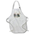Apron - Image Of Watercolor Rock Formations In The Ocean Scene Image Of Watercolors